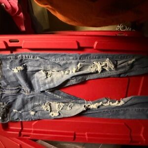 Hollister Blue Distressed Skinny Jeans